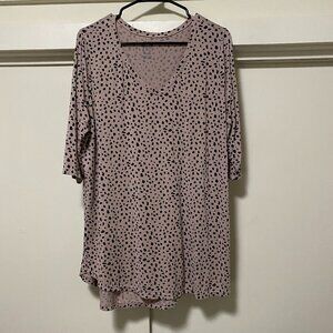 Felina 1/2 sleeve, beige tunic w/black specks, size XXL
